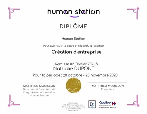 Copie Certificat Human Station